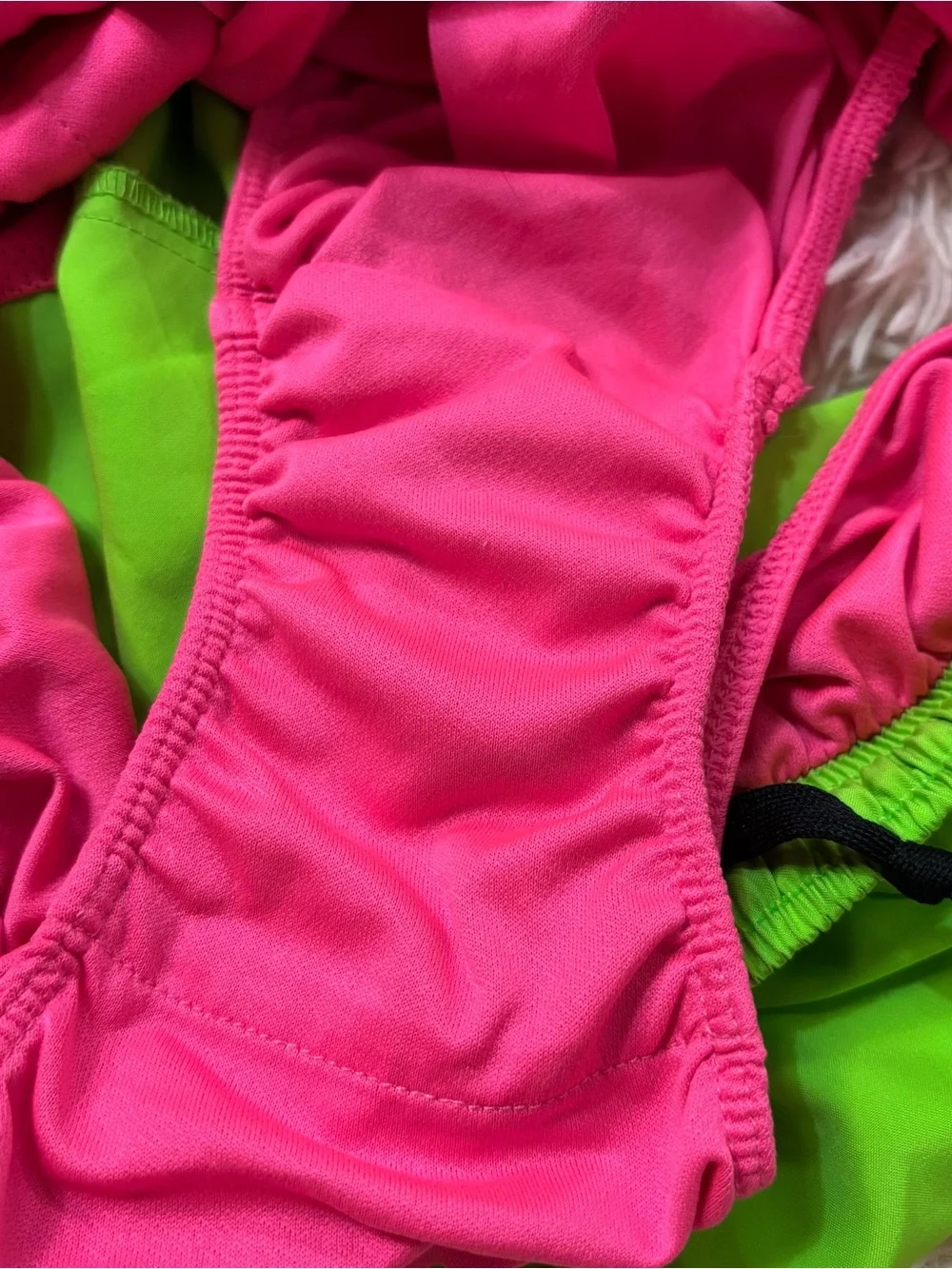 Nike Women’s Neon Green and Hot Pink Athletic Shorts